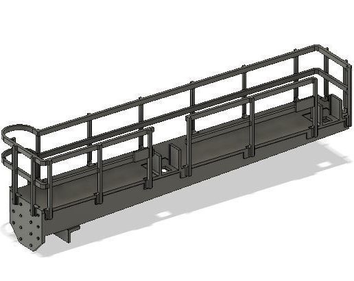 Signal Gantry 5.JPG Pórtico de señales moderno para modelismo ferroviario OO con orificios ocultos para cables