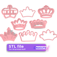 8-Crowns-cookie-cutters.png Eight Crowns cookie cutters STL files