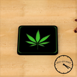 hoja weed portavasos con logo 2.png Coaster / Weed Coasters - Cannabis