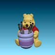 1.png Winnie the pooh pencil case and flowerpot or plant vase (bowl)