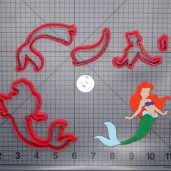 JB_The-Little-Mermaid-Ariel-Body-266-G343-Cookie-Cutter-Set.jpg STL file The Little Mermaid – Ariel Body Cookie Cutter Set (A Pequena Sereia - Conjunto de cortador de biscoitos Ariel Corpo)・3D printing model to download, ramonxxl