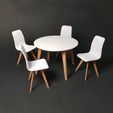 20240102_192311.jpg Round Dining Table and Chairs - Miniature Furniture 1/12 scale