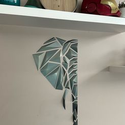 image0.jpeg STL file Elephant geometric wall art・3D printer model to download