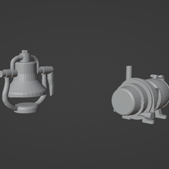 pneu_bell_and_steam-gen.png STL file Ho Scale Steam locomotive Bell and Dynamo・3D printing template to download