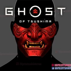 ghost_of_tsushima_ghost_mask_01.jpg 3D file Ghost of Tsushima - Oni Samurai Ghost Mask・3D printable model to download
