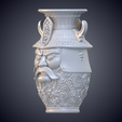 3dprint_model_MATERIAL_Front_Right_45.png Samurai Warrior Relief Vase GPM-73