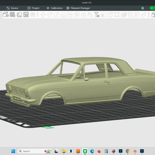 1969 Ford Cortina Mk2 track car model, 1/24 scale, can be scaled as needed, hollow body, shell, stl file for 3d print in resin or fdm