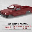 3D PRINT MODEL aaa to 12 14 16 |24 25 28 32 SCALE 18 | AS G A Mazda B series B2600 B2200 Regular Cab 3D print RC car