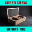 1-Відновлено.jpg Jewelry Box with Lid | STL File for 3D Printing | Two-Compartment Jewelry Organizer | Wooden Box Design for CNC