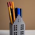 canal-house-pencil-holder-slimprint.jpg Free STL file Canal House Pencil Holder, Desk Organizer・3D printing template to download