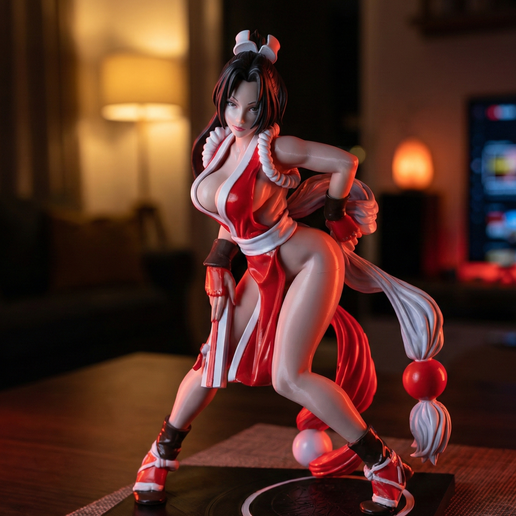 Red Kunoichi Fighter Miniature 3D STL File | Female Ninja Figure (Digital Download)
