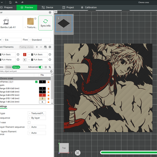 Chrono-cross-2.png Kid Chrono cross Frame/Painting/Picture/Cuadro with Relief 4 Colors 3MF for AMS