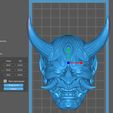 1.jpg Hannya Mask Pendant Magnet 7 Oni Mask Samurai Mask 3D print model