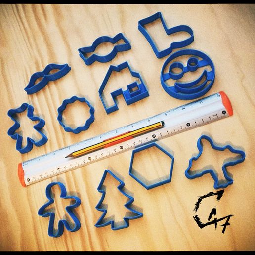 Christmas cookie cutters 3D model
