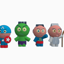 Superheroes0.png Fichier STL Super héros Hulk, Superman, Captain America et Gandalf・Objet imprimable en 3D à télécharger
