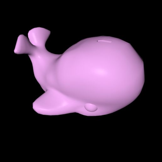 Whale piggy bank 3D model