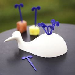 Toothpick.jpg Free STL file Wally Whale Vase・Design to download and 3D print, Xacto