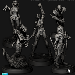 CursedElves_SpikeBallTeam_Heroes.png 3D file Cursed Elves - Spikeball Team - Heroes・3D printer model to download