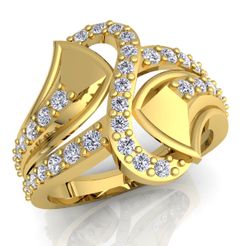 1 (538)_LUXURY_A_White Reflective_1_Yellow Gold_5_Diamond.jpg Fichier STL Bague Femme Diamant Bague Modèle 3d Imprimé・Idée pour impression 3D à télécharger