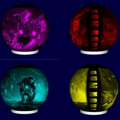 1.jpg STL file lamp sphere lithophany iron man 1・Template to download and 3D print