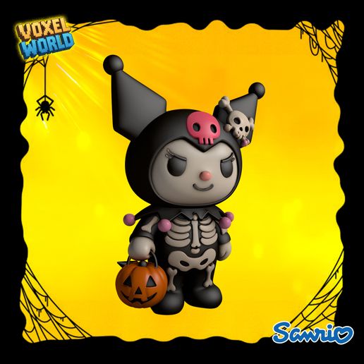 💀 Esqueleto da Kuromi - Sanrio FanArt・Arquivo STL para Impressão