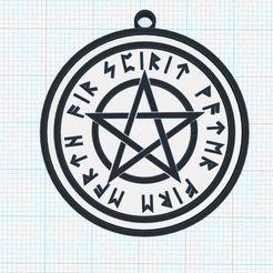 wiccan-pentagram-star.png Fichier STL pentagramme Wiccan, pentacle, Rune Elder Futhark, talisman, amulette, pendentif, porte-clés・Modèle imprimable en 3D à télécharger, Allexxe
