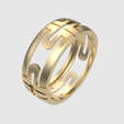 rotating_15.png Bold Geometric Pattern Ring 3D print