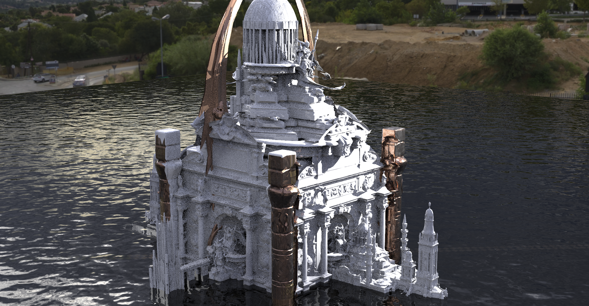 scull-island-33.3820.png Archivo OBJ Emperadores Barroco antiguo templo de piedra 2・Plan para descargar y imprimir en 3D, aramar
