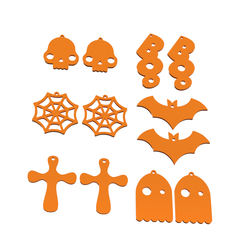aro-pack-halloween.png Archivo STL halloween pendant earring pack・Modelo de impresión 3D para descargar, Argen3D