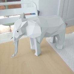 5.jpg Бесплатный STL файл low poly Elephant・Модель 3D-принтера для скачивания
