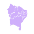 Mapa_Nordeste.stl Quebra Cabeças com Mapa do Nordeste do Brasil - Puzzle Northeast Brazil
