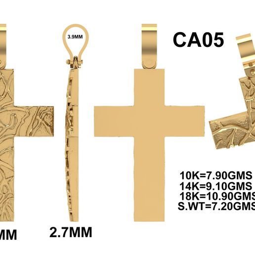 Crucifix pendant ready for printing 3D model