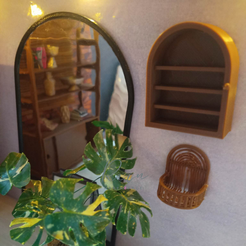 Mason-Wall-Shelf-Rattan-Arc-Wall-3.png Fichier STL MEUBLES MINIATURE | Étagère murale Mason et mur en arc de cercle en rotin URBAN OUTFITTERS - INSPIRÉ | MODÈLE 3D POUR MAISON DE POUPEES 1:12・Modèle à télécharger et à imprimer en 3D