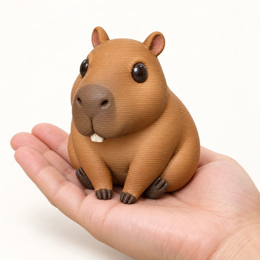 Cute Sitting Capybara - Animal STL 3D Printable Figure
