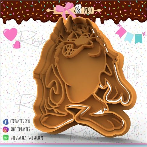 Cortante de galletitas de TAZ el demonio de Tasmania - Taz the Tasmanian Devil cookie cutter