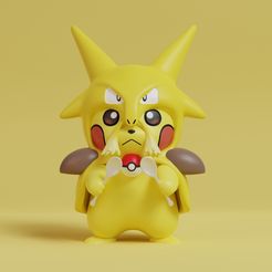 pikachu-cosplay-alakazam-render.jpg STL file Pokemon - Pikachu Alakazam Cosplay・3D printing template to download