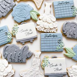375441316_851231256352722_3093250813353157239_n.jpg STL file Flower Rose Bridal Wedding Cookie Cutter Set - SHARP edges! (Bride To Be, Rose, Wedding Sign, Floral Calendar)・3D printing template to download