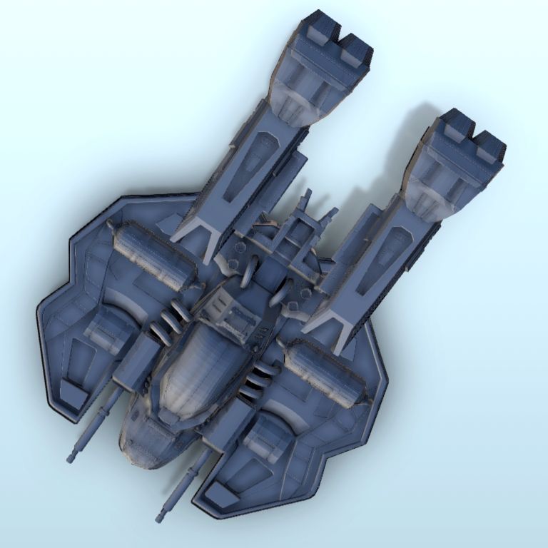 Download STL file Cetos spaceship 19 Battleship Vehicle SF Science