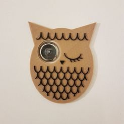 hibou2.jpg Free STL file Owl - eyelet / door viewer・3D print model to download, nicotintin35