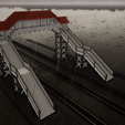 Image 01.png 3D file Covered Pedestrian Bridge HO・3D print object to download