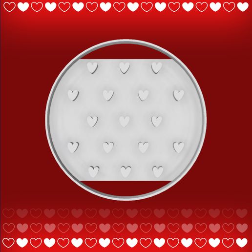 CUTTER & MARKER Circle with mini hearts - VALENTINE'S DAY 3D model