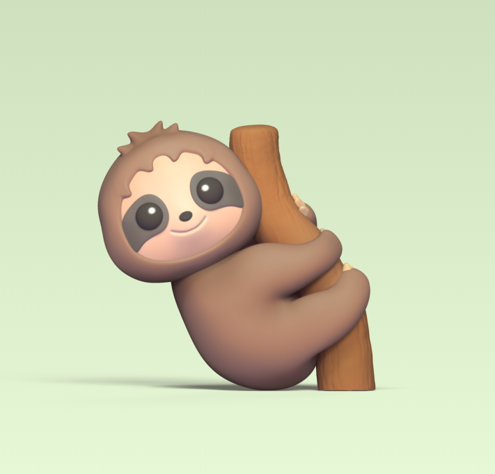 Sloth-Branch1.png -Datei Faultier auf dem Ast・3D-druckbare Vorlage zum herunterladen, Usagipan3DStudios
