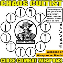 Chaos-Cultist_Close-Combat-Weapons_00.1.jpg 3D-Datei Killian Teamaker stellt vor: Chaos-Kultist, Nahkampfwaffen kostenlos・Modell zum 3D-Drucken zum herunterladen