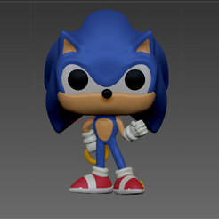 frontal.png Archivo OBJ gratuito Sonic Funko Pop・Objeto imprimible en 3D para descargar