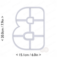 letter_b~7.5in-cm-inch-top.png Letter B Cookie Cutter 7.5in / 19.1cm
