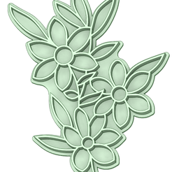 1_e.png Archivo STL Ramo de flores cookie cutter・Diseño de impresora 3D para descargar