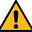 W001_2.jpg 3D Printable Warning Sign | ISO 7010 | W001 | General Warning