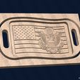 0-US-Wavy-Flag-Army-Seal-Tray-With-Handles-©.jpg US Flag Army Seal Trays Pack - CNC Files for Wood (svg, dxf, eps, ai, pdf)