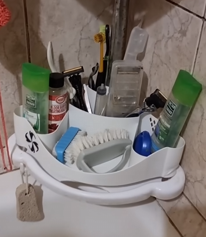 Compact Corner Bathroom Shelf / Organizer