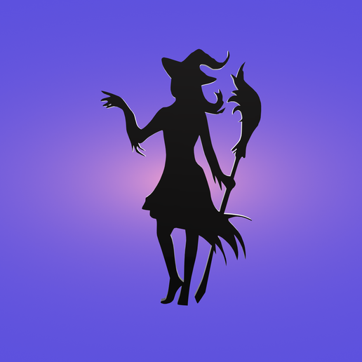 Decorative mural, witch, Halloween 3D model